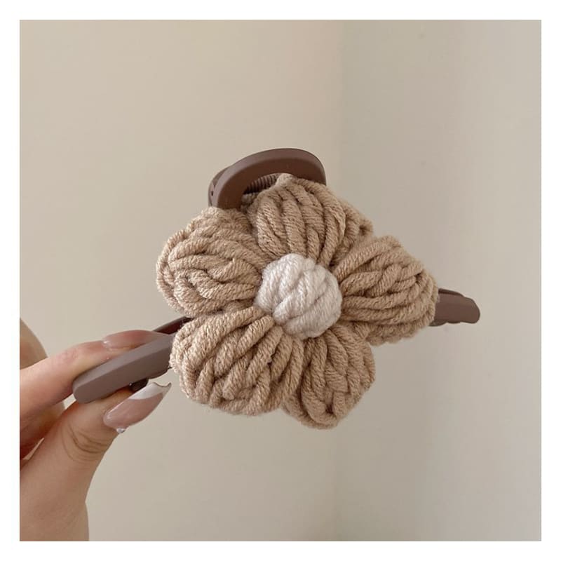 Chenille Flower Accent Hair Clamp