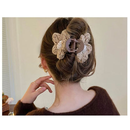 Chenille Flower Accent Hair Clamp