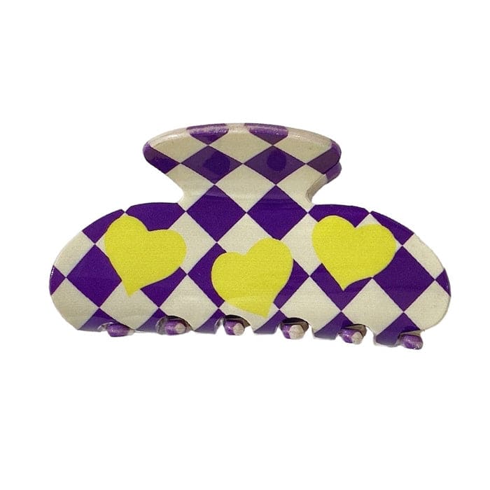 Cherry Checker Hair Claw - Purple - Other