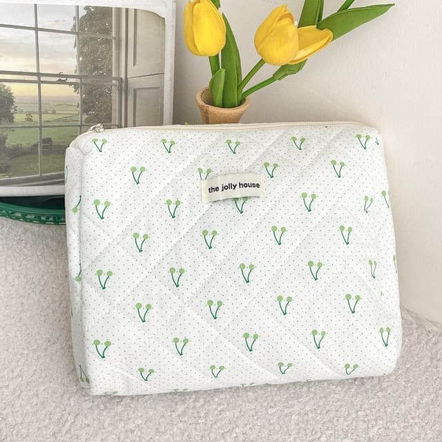 Cherry Makeup Bag / Clutch - Clutch Bag - Green / One Size