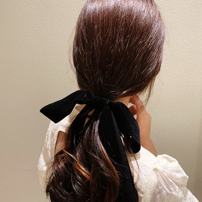 Chic Black Velvet Hair Bow - Standart / Black - Other