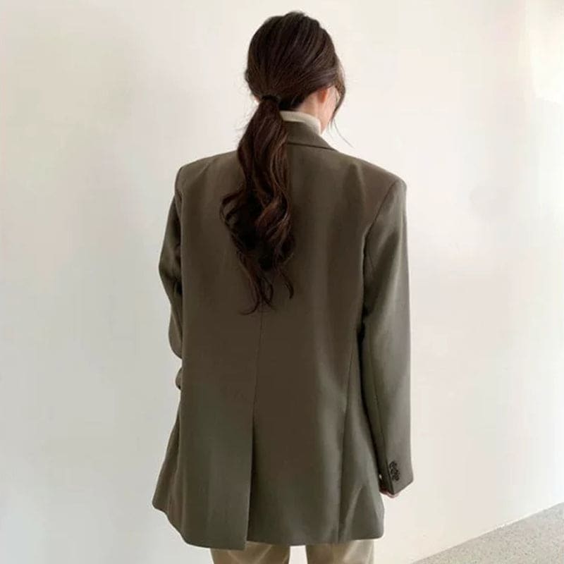 Chic Cardigan Pure Color Lapel Blazer