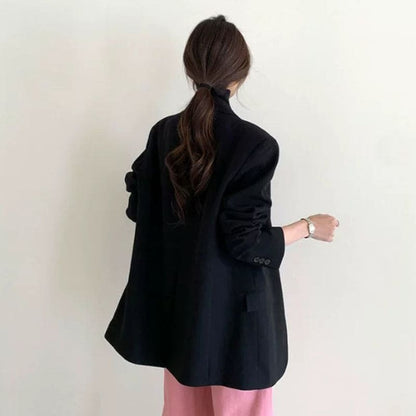 Chic Cardigan Pure Color Lapel Blazer