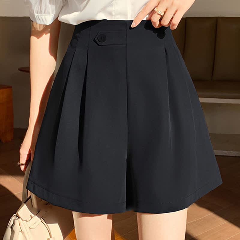 Chic High Waist Buttons Shorts