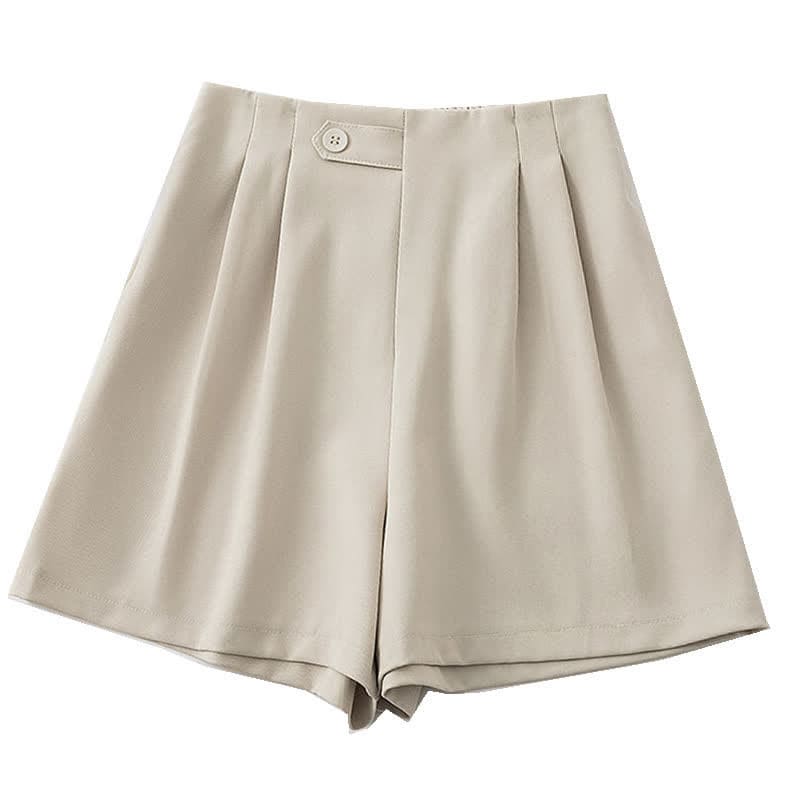 Chic High Waist Buttons Shorts - Apricot / M