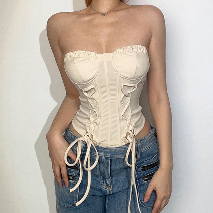 Chic Lace Up Corset - Tops