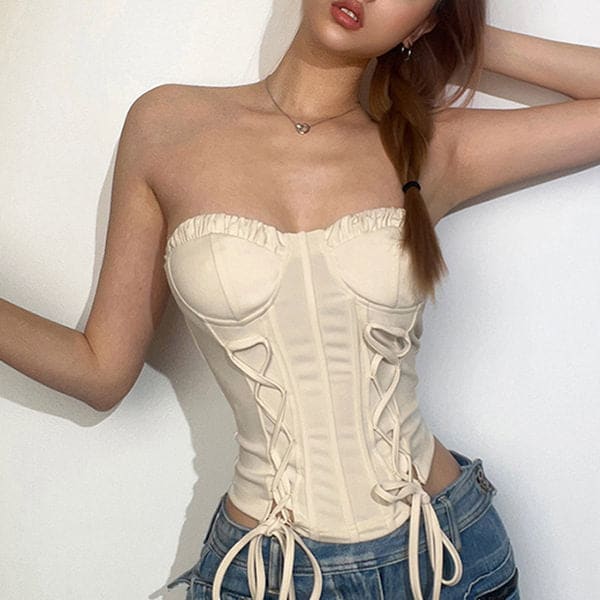 Chic Lace Up Corset - Tops