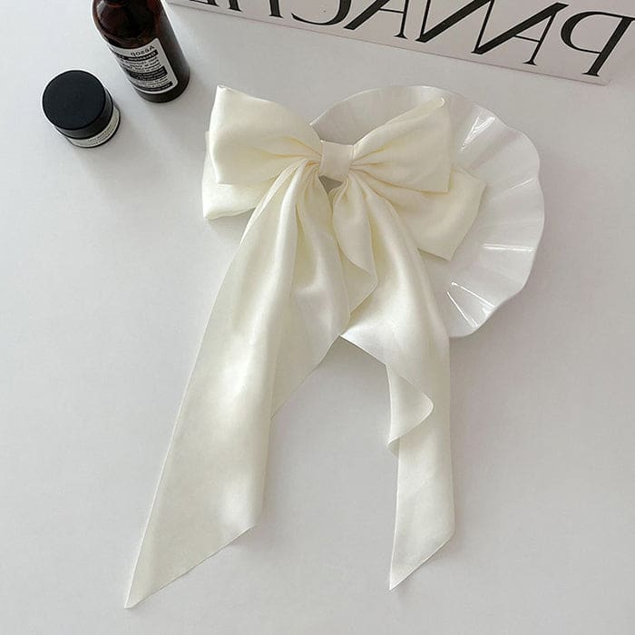 Chic Satin Hair Bow - Standart / Beige - Other