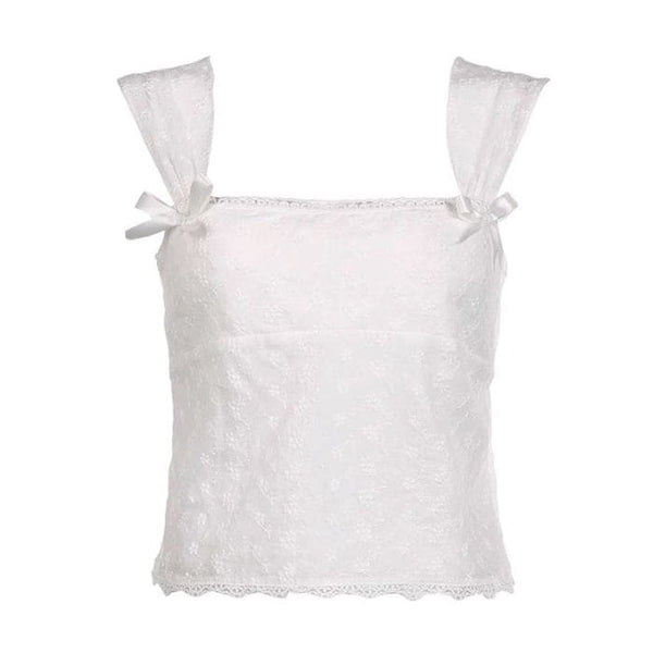 Lace Feelings Knit Top - White * White Lace main image 1
