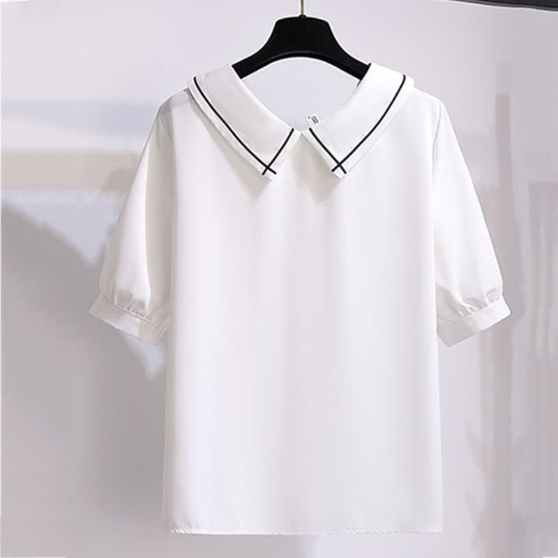 Chiffon T-Shirt High Waist Button Front Skirt