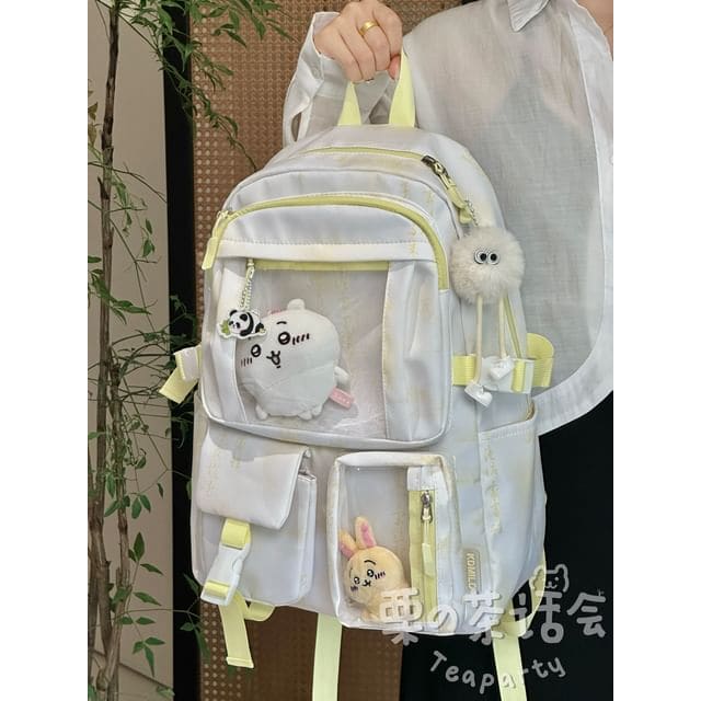 Chinese Character Print PVC Panel Laptop Backpack / Bag