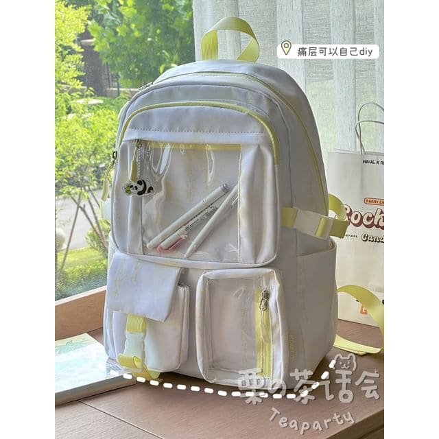 Chinese Character Print PVC Panel Laptop Backpack / Bag