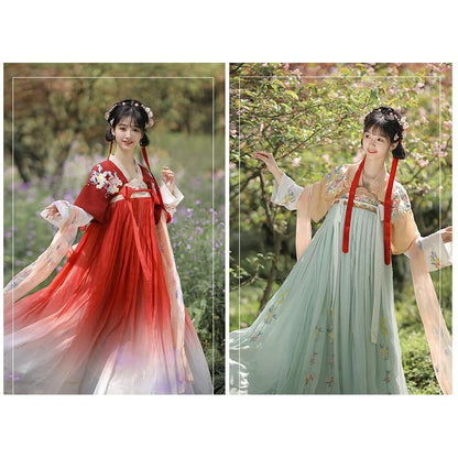 Chinese Hanfu Set Of 3: Embroidered Short