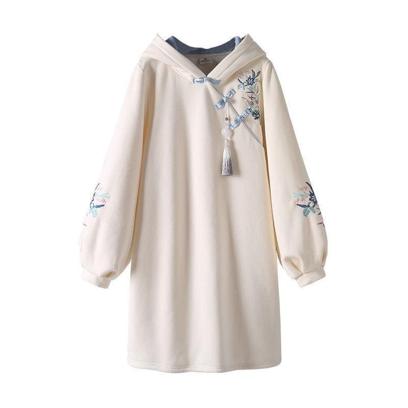 Chinese Style Hooded Cheongsam Embroidery Dress MK16452