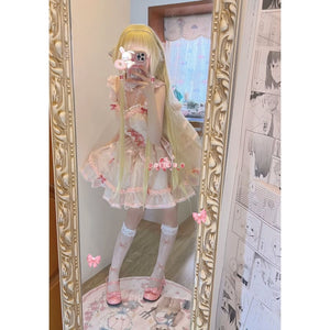 Chobits Swee White Pink Lovely Pastel Lolita Dress ON824 -
