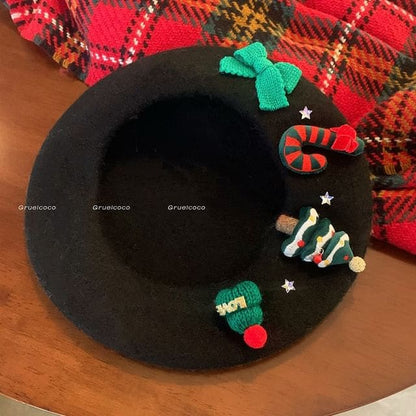 Christmas Beret - Black / One Size