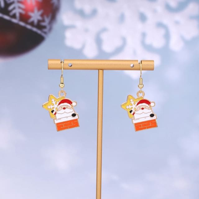 Christmas Cartoon Alloy Drop Earring - 1 Pair - E6219-6