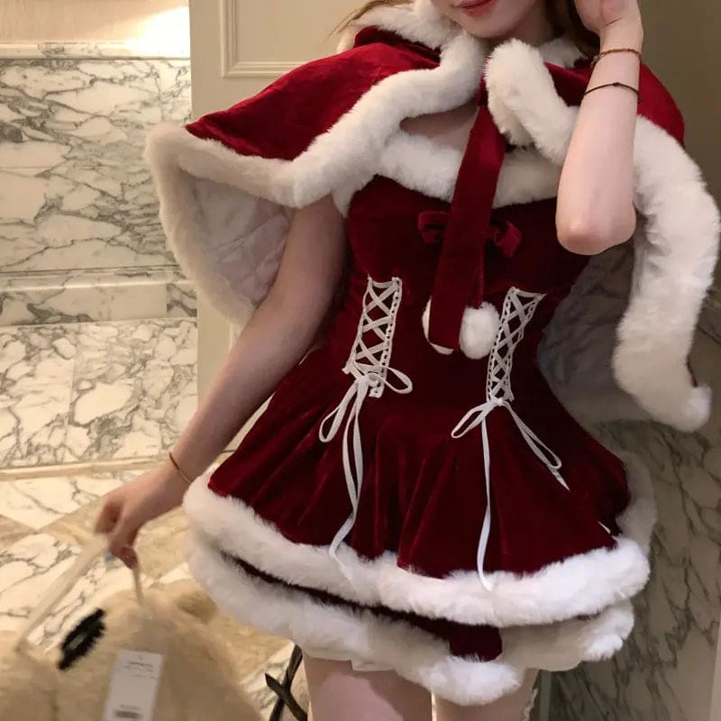 Christmas Cloak Dress KawaiiMoriStore Christmas Cloak Dress KawaiiMoriStore