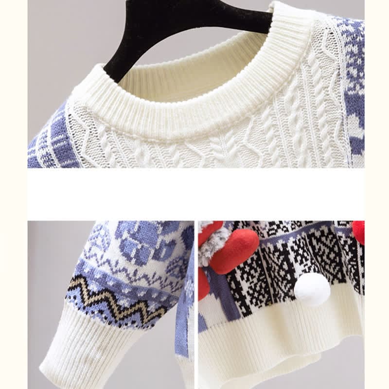 Christmas Colorblock Sweater Knit Skirt