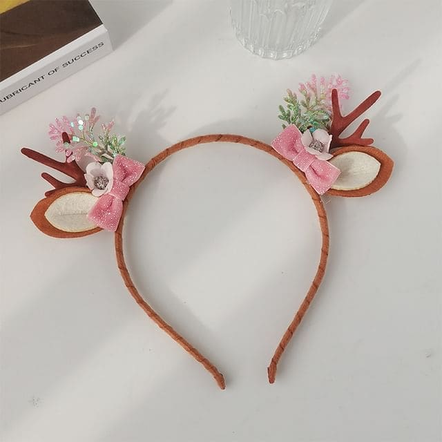 Christmas Deer Horn Party Headband - Headband - Pink