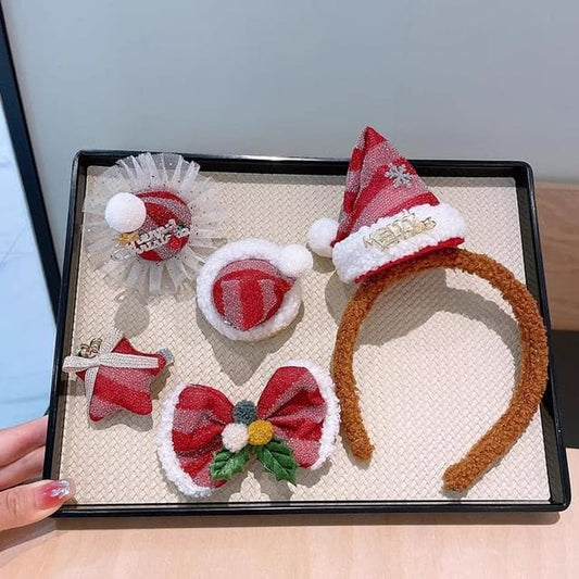 Christmas Fabric Hair Clip / Headband / Set - Hair Fashion