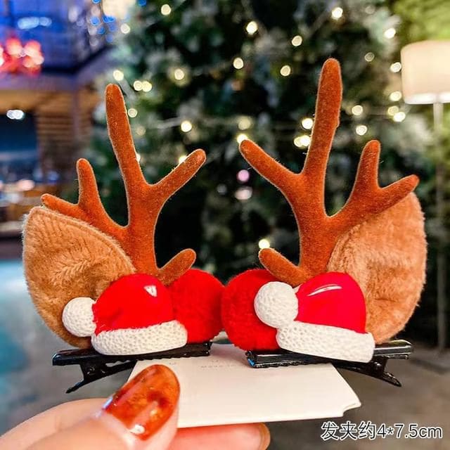 Christmas Flocking Hair Clip (Various Designs) - A17# - 1