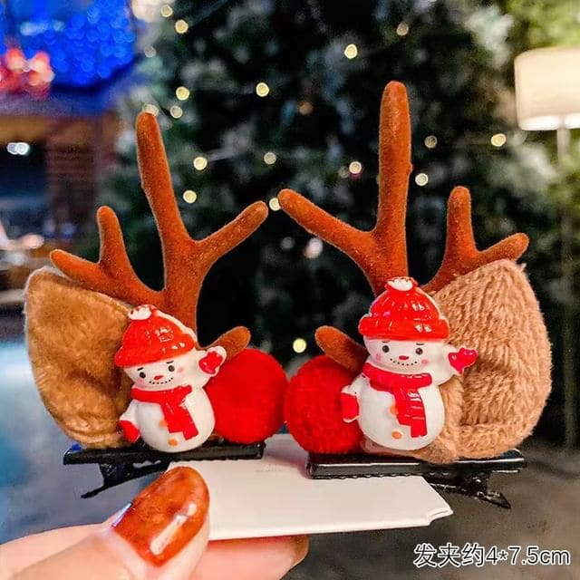 Christmas Flocking Hair Clip (Various Designs) - A18# - 1