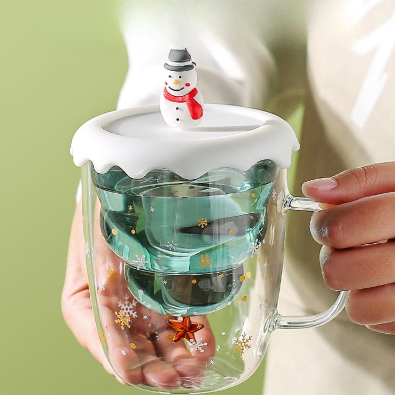 Christmas Glass Water Cup