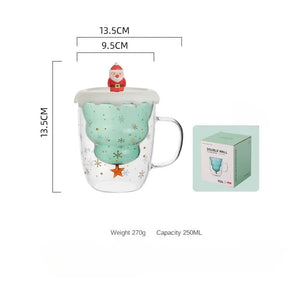 Christmas Glass Water Cup - Santa
