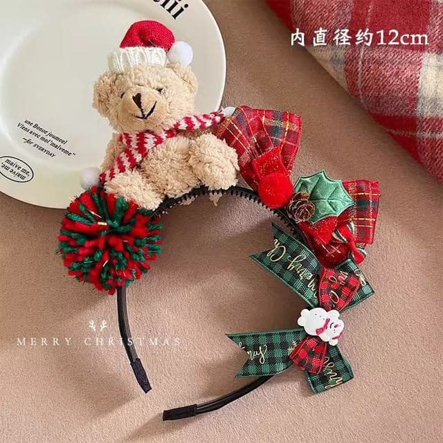 Christmas Headband / Hair Clip - Headband - Bear - Black