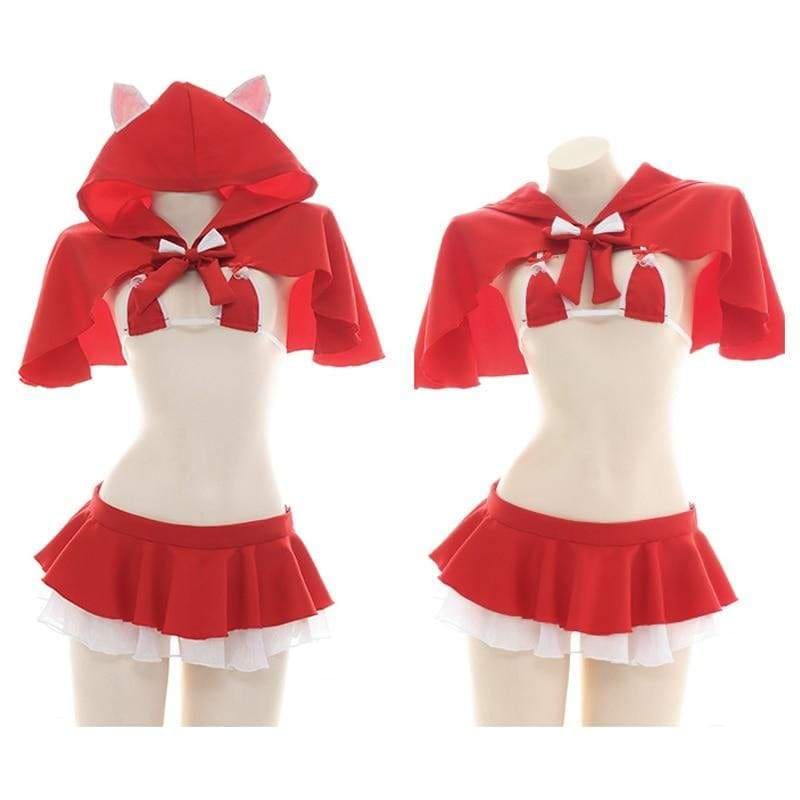 Christmas Little Red Riding Hood Lolita Girls Cat Ears