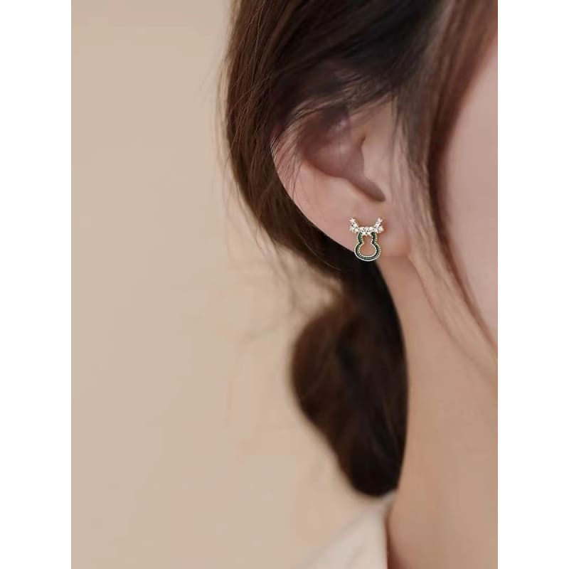 Christmas Rhinestone Asymmetrical Stud Earring