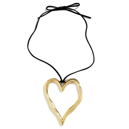 Chunky Big Heart Necklace - Standart / Gold - Necklace