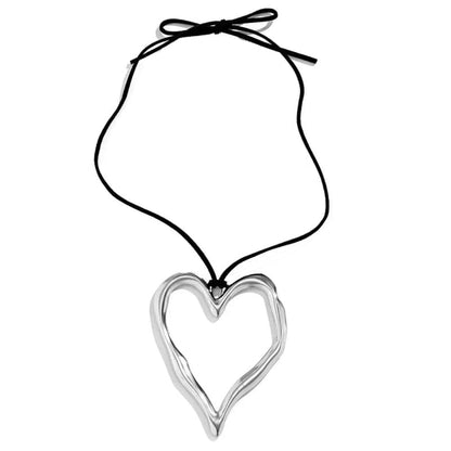 Chunky Big Heart Necklace - Standart / Silver - Necklace