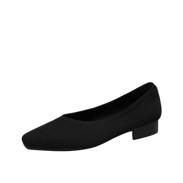 Chunky Heel Pumps - Black / 34