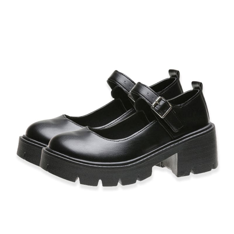 Chunky Round Toe JK Mary Janes Shoes