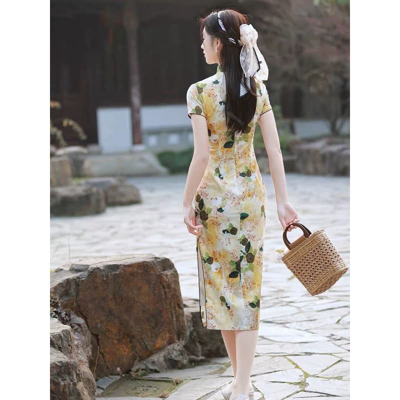 Classic Floral Cheongsam Set - Female Hanfu