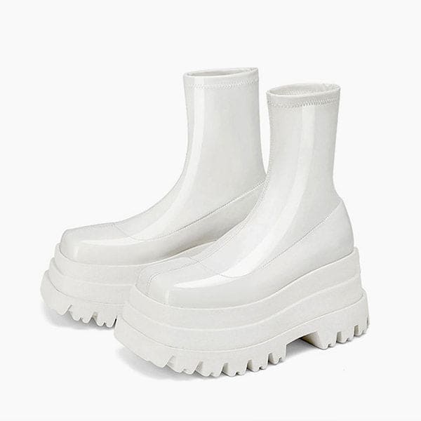 Classic High Platform Boots - EU36 (US6.0) / White - Boots