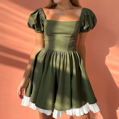 Classic Princess Green Mini Dress - S / Green - Dresses