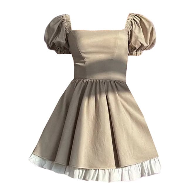 Classic Princess Green Mini Dress - S / Grey - Dresses