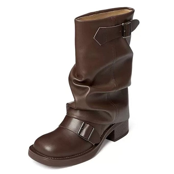 Classic Wide Calf Tube Boots - EU35 (US5.0) / Brown - Boots