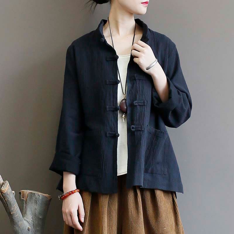 Classical Button Front Pocket Loose Overshirt