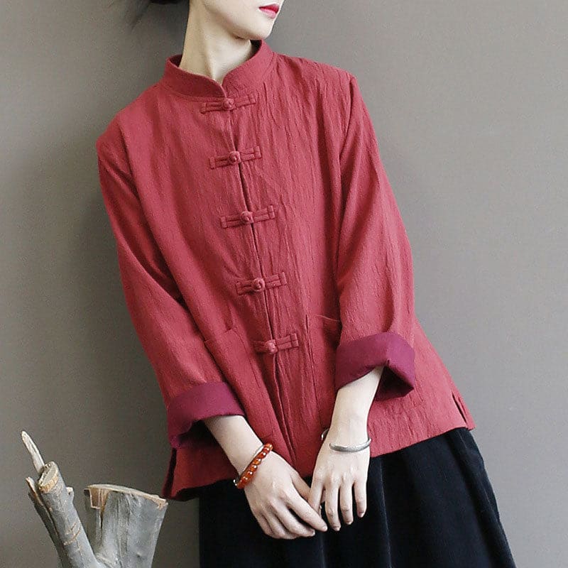 Classical Button Front Pocket Loose Overshirt