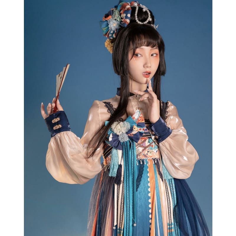 Classical Colorful Paint Hanfu Dress - Female Hanfu