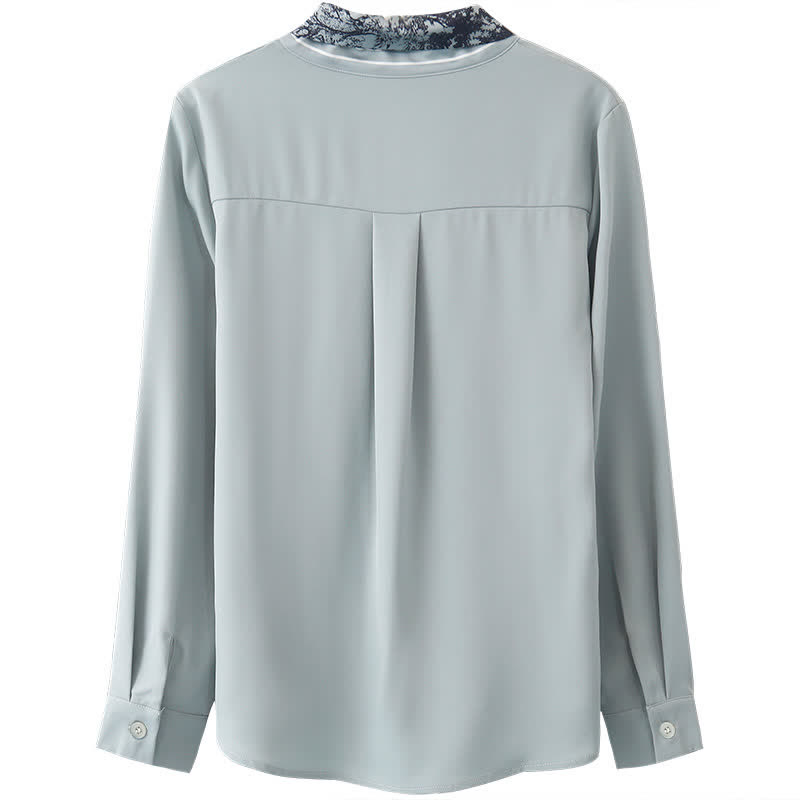 Classy V-neck Long Sleeve Chiffon Shirt