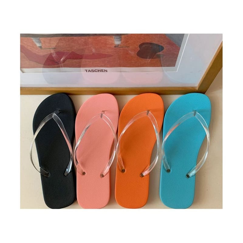 Clear PVC Strap Flip Flops