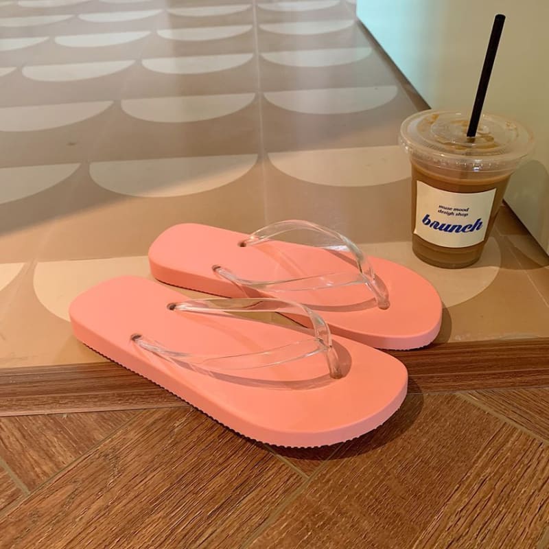 Clear PVC Strap Flip Flops