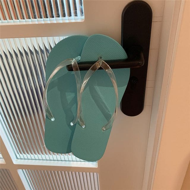 Clear PVC Strap Flip Flops - Blue / 36