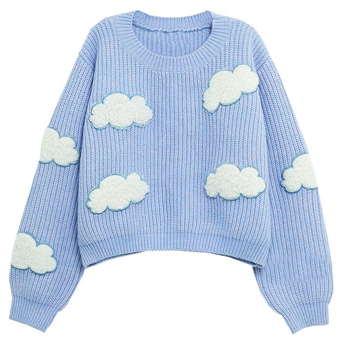Cloud Blue Sky Stripe Sweater - Free Size / Blue - Sweaters