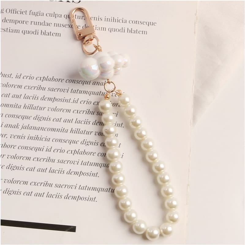 Cloud Faux Pearl Bag Charm Keyring Phone (Various Designs)